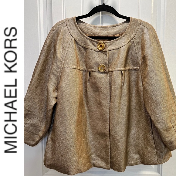 Michael Kors Jackets & Blazers - Michael Kors Gold 2 Buttons (Snaps) Jacket. Size 1X.